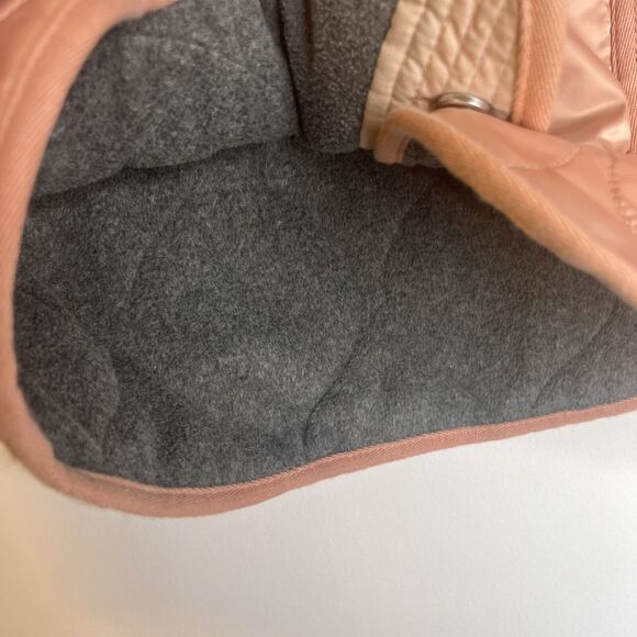 Abercrombie Fitch Pink Satin Quilted Bomber Jacket Fleece Lined size small - Picture 6 of 8